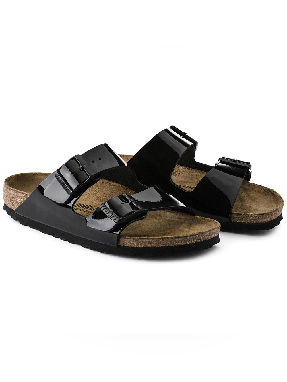 Birkenstock Women's Black Patent Arizona Two-Strap Sandals Size 9
